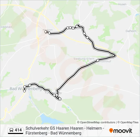 Автобус 414: карта маршрута