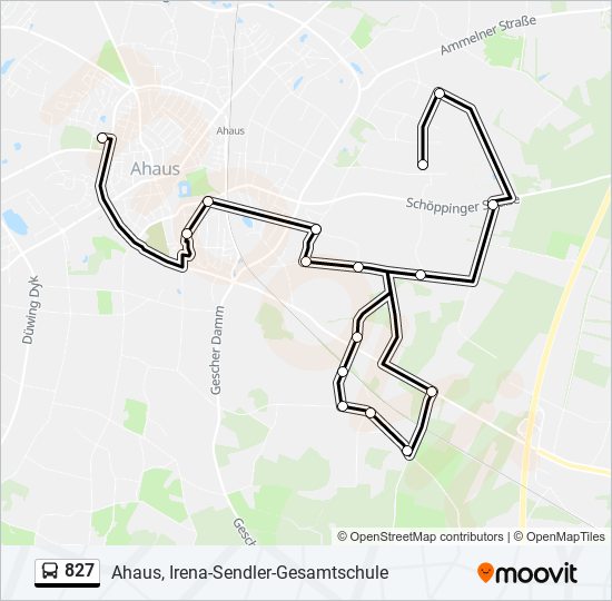 827 bus Line Map