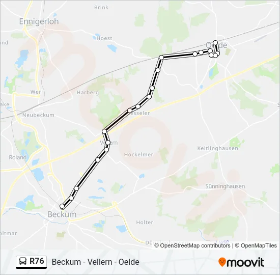 R76 Bus Line Map