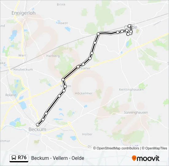 R76 Bus Line Map