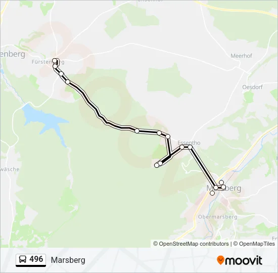 496 Bus Line Map