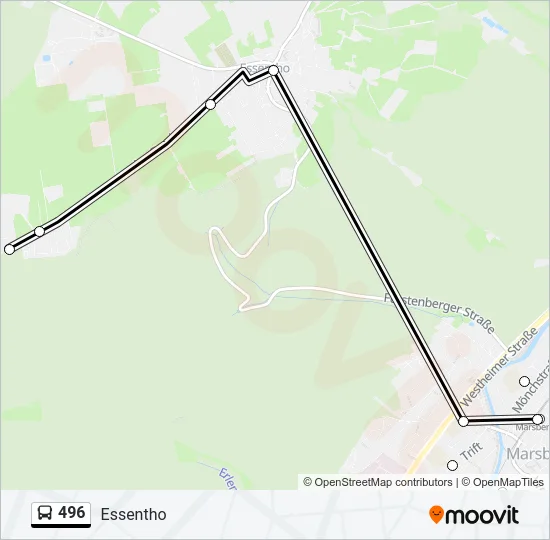 496 Bus Line Map