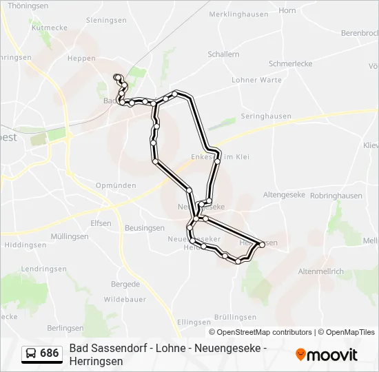 686 Bus Line Map