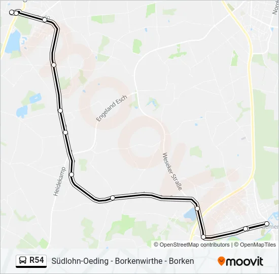 R54 Bus Line Map