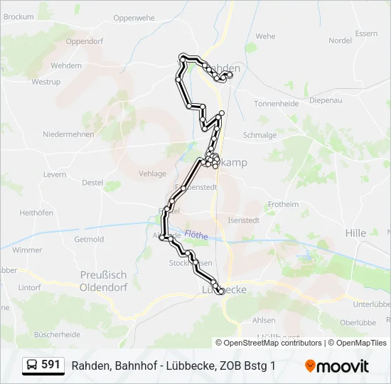 591 Bus Line Map