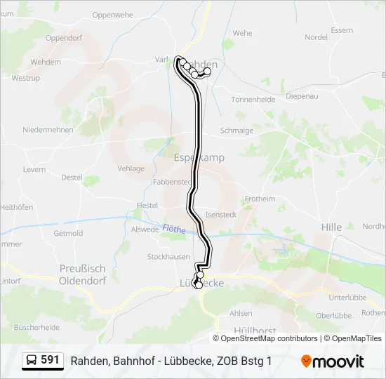 591 Bus Line Map