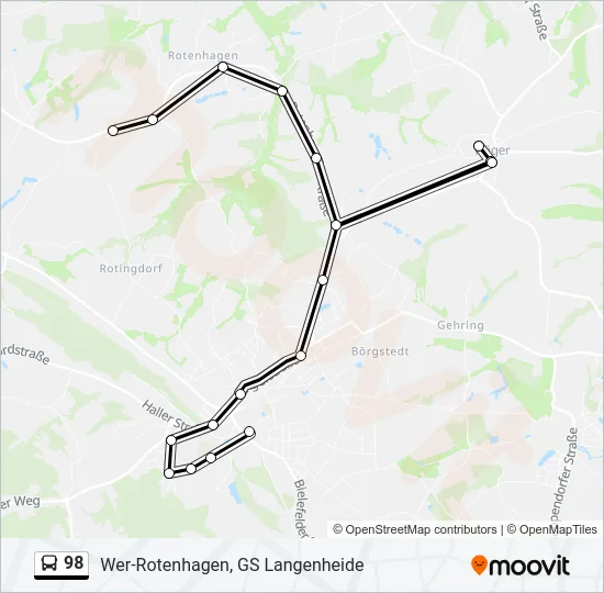 98 Bus Line Map