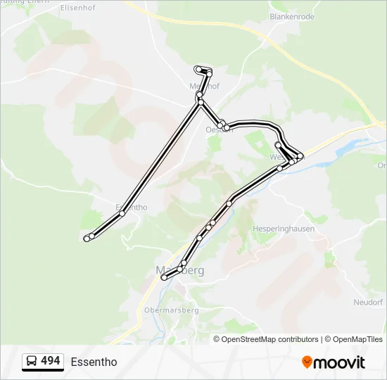 Автобус 494: карта маршрута