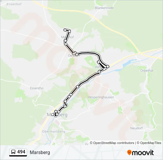 494 Bus Line Map