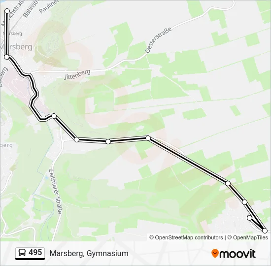 Автобус 495: карта маршрута