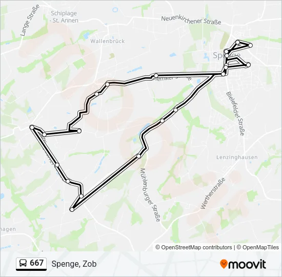 667 Bus Line Map