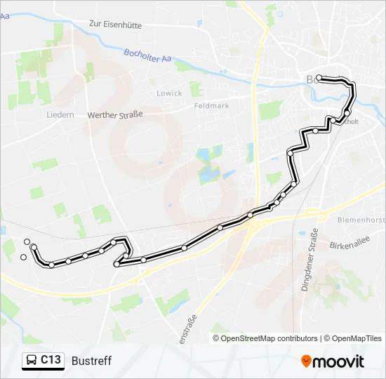 C13 Bus Line Map