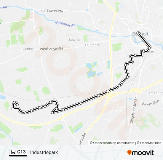 C13 Bus Line Map