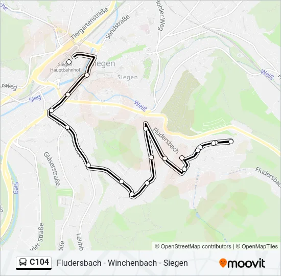 C104 Bus Line Map