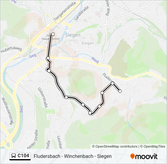 C104 Bus Line Map