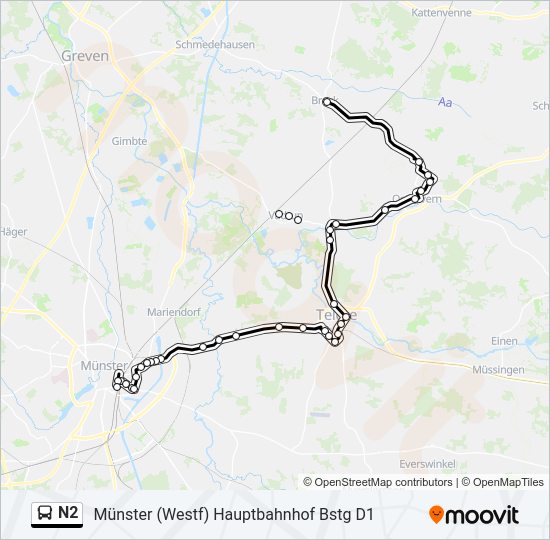 Автобус N2: карта маршрута