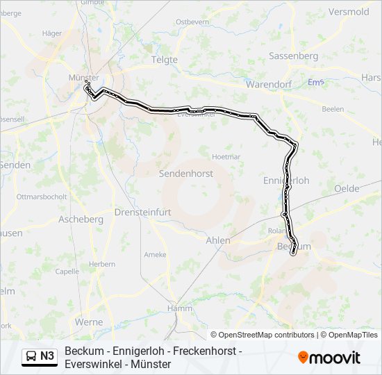 N3 bus Line Map