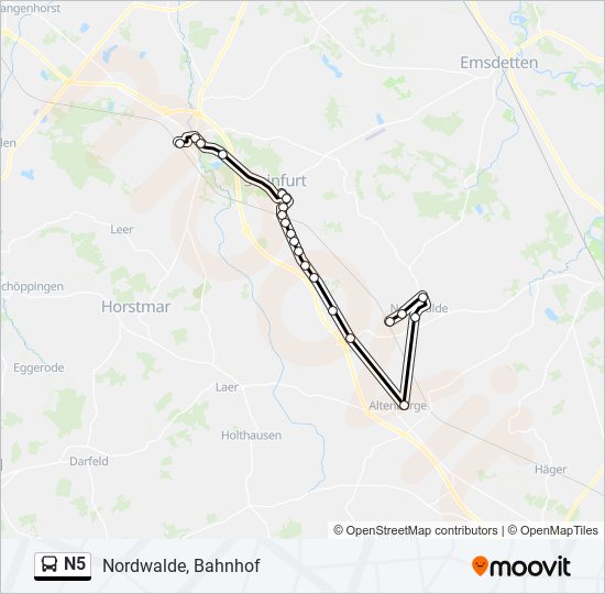 N5 bus Line Map