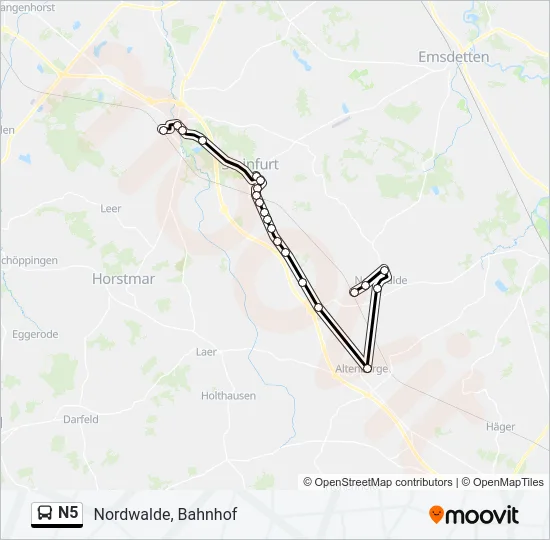 N5 Bus Line Map