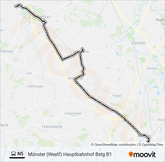 N5 bus Line Map