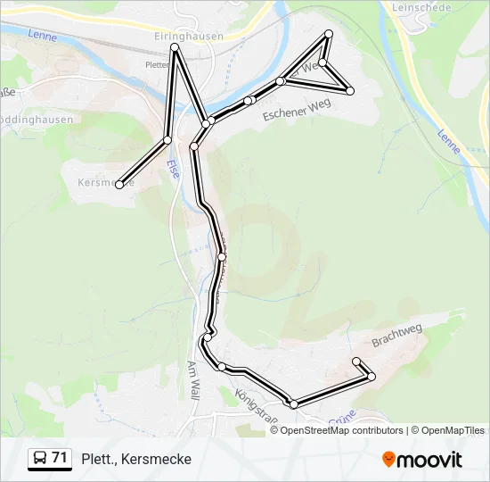 71 Bus Line Map