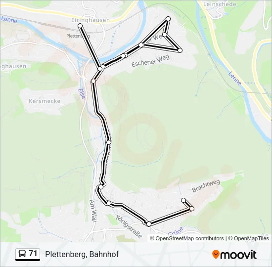 Buslinie 71 Karte