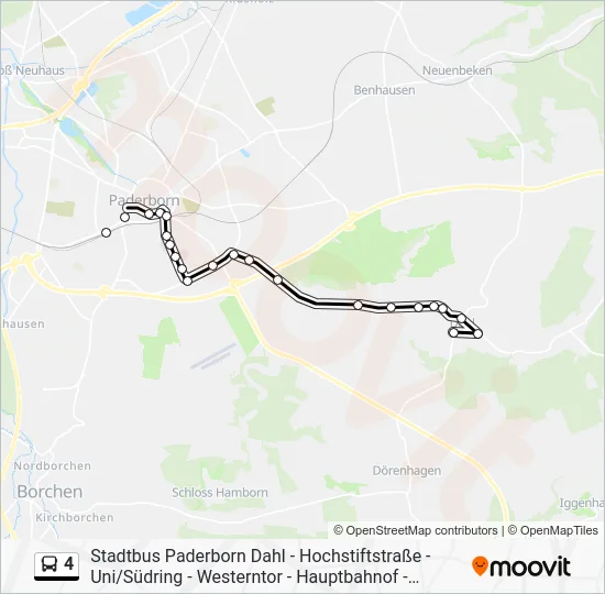 Автобус 4: карта маршрута
