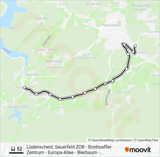Автобус 52: карта маршрута