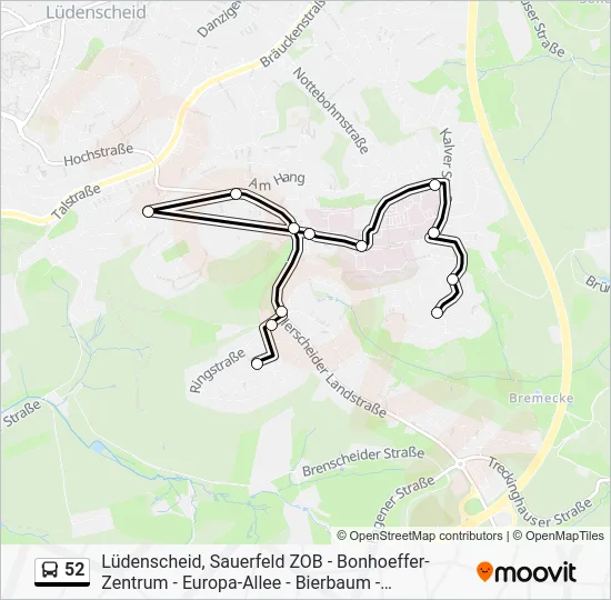 Автобус 52: карта маршрута