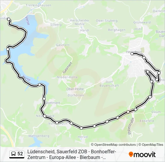 Автобус 52: карта маршрута