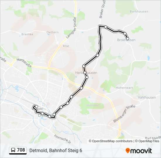 708 Bus Line Map