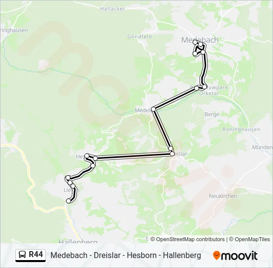 R44 Bus Line Map