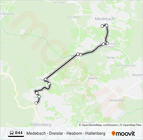 R44 Bus Line Map