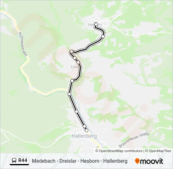 R44 Bus Line Map