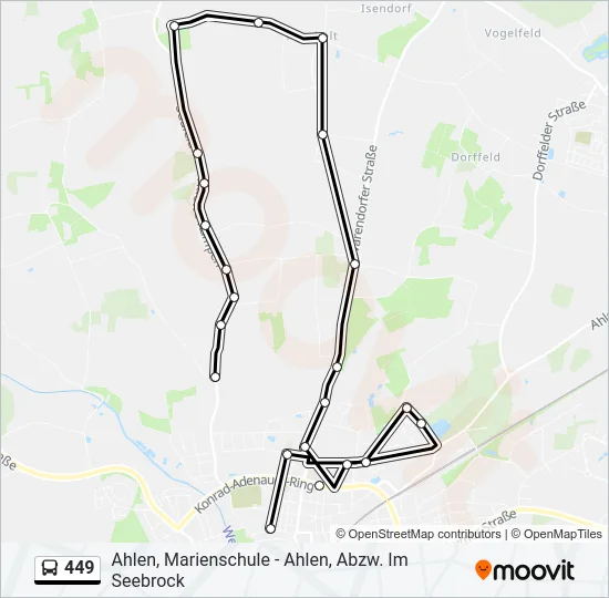 449 Bus Line Map
