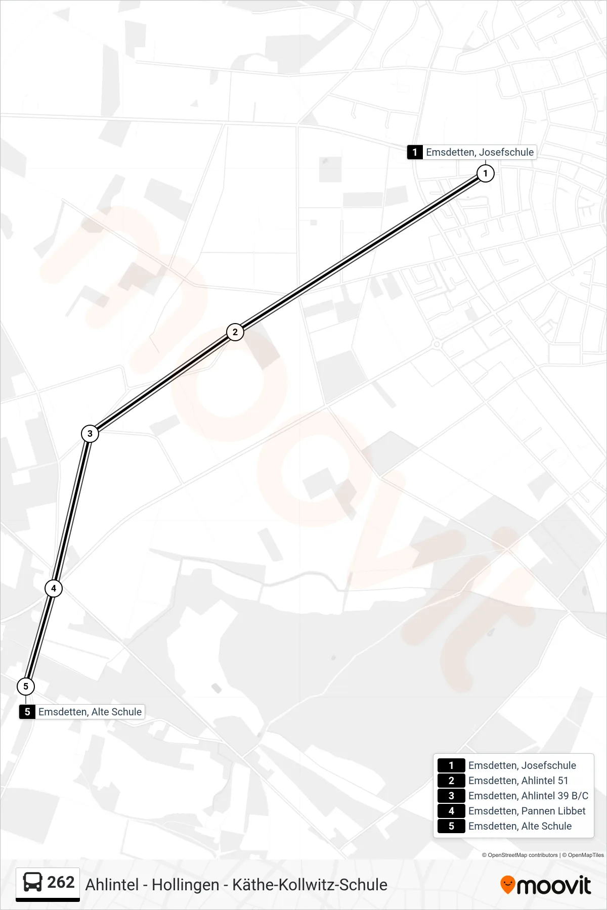 Linie 262 (Bus) Richtung Emsdetten, Alte Schule: Route und Haltestellen auf der Karte