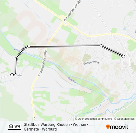 W4 Bus Line Map