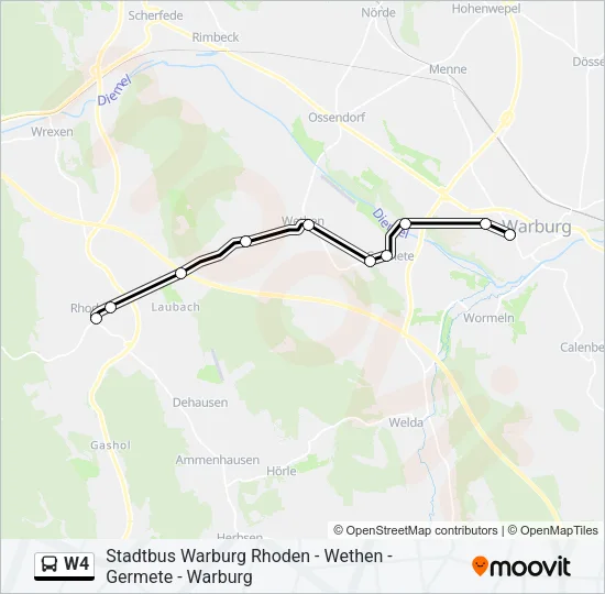 W4 Bus Line Map