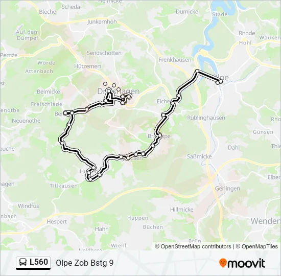 L560 Bus Line Map