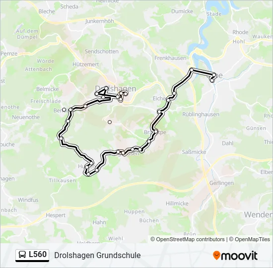 L560 Bus Line Map