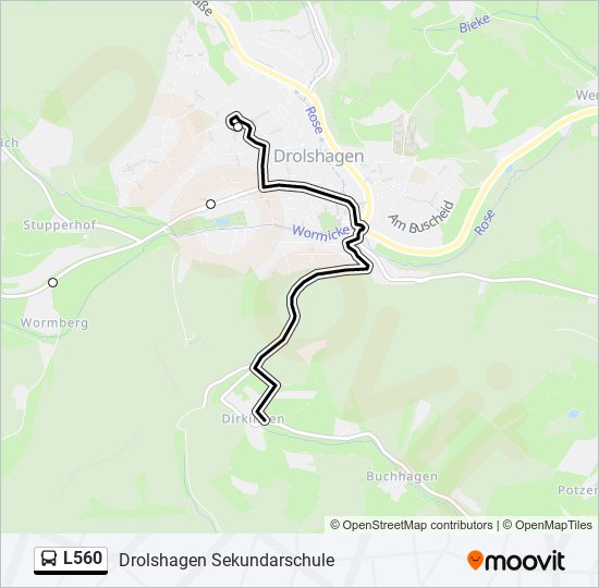 l560 Route: Schedules, Stops & Maps - Drolshagen Sekundarschule (Updated)