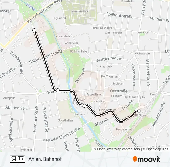 T7 Bus Line Map