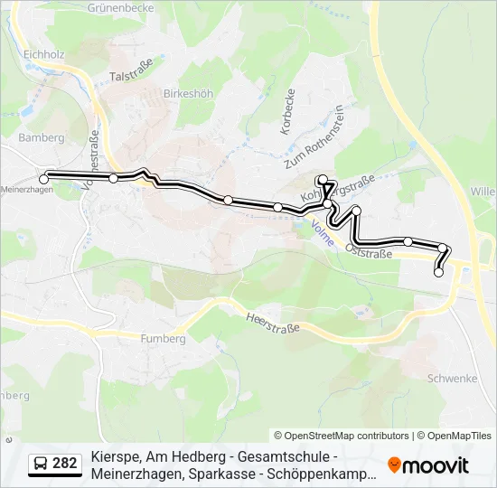 282 Bus Line Map