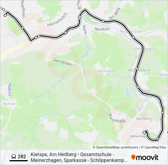 282 Bus Line Map