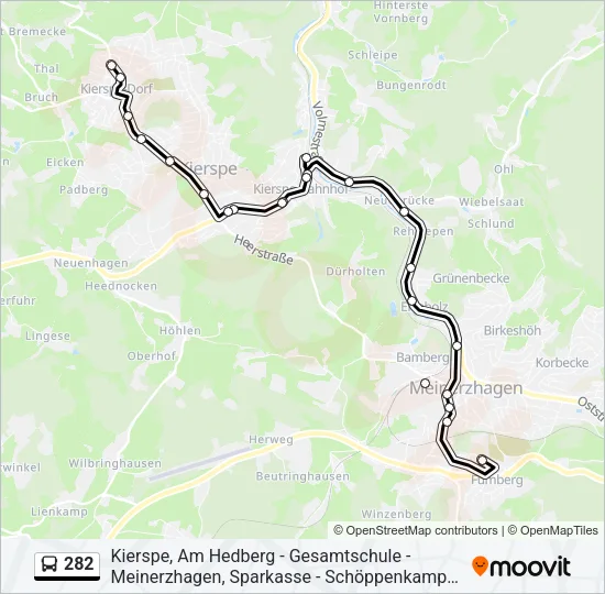 282 Bus Line Map