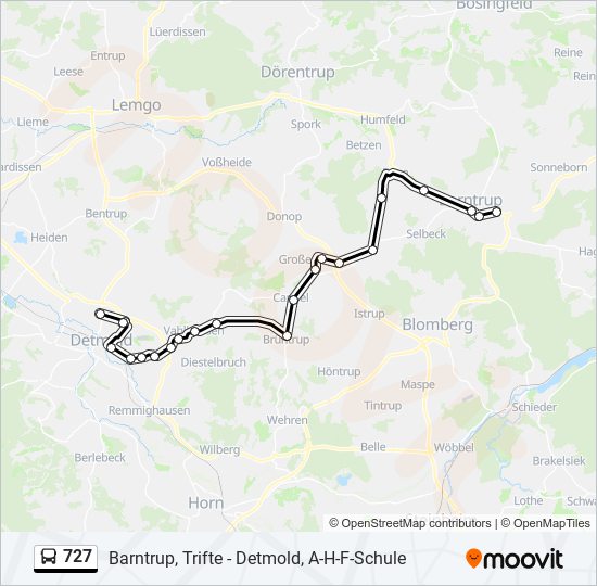 727 bus Line Map