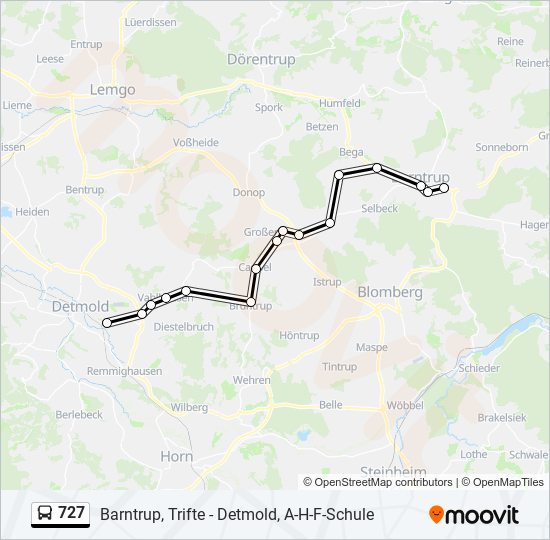 727 bus Line Map