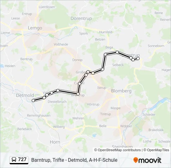 727 Bus Line Map