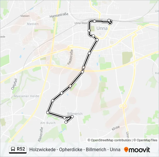 R52 Bus Line Map