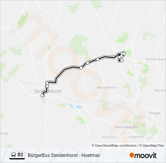 b2 Route: Schedules, Stops & Maps - Sendenhorst, Krankenhaus (Updated)